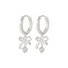 Nuevos Pendientes Cortos de Lazo y Borla Estilo Niche para Mujer, Pendientes Versátiles y de Lujo con Colgante de Circonita