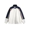 Chamarra Deportiva Casual con Panel de Color Americano y Cinta Tejida para Hombre Mujer Primavera Otoño Estilo Universitario Sudadera con Cierre Cárdigan Chaqueta de Béisbol
