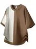 Ropa para Hombre Fengshe / 2026 Verano Nueva Camiseta de Punto de Cuello Redondo para Hombre Estilo Americano de Peso Pesado de Manga Corta Casual de Moda