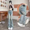 Pantalones Acampanados de Diseño Nostálgico para Mujer Primavera y Verano 2024 Nuevo Cintura Alta Adelgazantes Ajustados Estilo Caliente con Ligero Arrastre Jeans