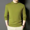 Suéter de Lana de Cordero Hilo Fino de 16 Puntos con Cuello Medio Alto para Hombre Otoño/Invierno Nuevo Espesado Cálido Color Sólido Capa Base Suéter para Hombre