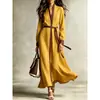 2026 Amazon tk Moda Europea y Americana Estilo Casual Otoño e Invierno Con Cordones Bloque de Color Holgado Manga Larga Vestido Elegante