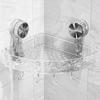 Estante de almacenamiento con ventosa de onda de agua, estante de almacenamiento triangular removible, almacenamiento de baño montado en la pared, montado en la pared sin perforar