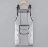 Delantal de TPU, Delantal Impermeable, Delantal a Prueba de Aceite, Delantal Transparente, Delantal con Tirantes, Delantal de Trabajo de Cocina sin Lavar, Delantal para el Hogar