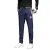 Pantalones Casuales 2025 Verano Hombres Marca de Moda Elasto Pierna Pantalones Deportivos Seda de Hielo Delgado Versátil Harlan Pantalones Rectos
