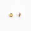 Chapado en oro de 18K14K, fuerte retención del color, incrustado con circonita de colores, cuentas de rueda martilladas, cuentas espaciadoras, cuentas sueltas, accesorios DIY para pulseras, collares y brazaletes