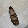 Primer Encuentro Ji Zapatos Mary Jane Retro para Mujer 2026 Nuevo Estilo Artístico Lunares Corte Bajo Zapatos de Abuela Individuales