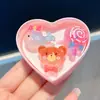 Anéis Infantis Meninas Desenho Animado Fofo Princesa Acessórios de Mão Conjunto de Caixa de Presente de Anel para Meninas Acessórios para Meninas Pequenas Presentes