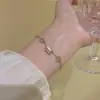 Pulsera de Acero de Titanio de Alta Gama, Lujo Ligero, Versátil para Mujer, No se Desvanece, Cadena de Pulsera de Moda, Joyería de Mano de Acero Inoxidable