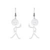 Una generación de moda para el cabello personalidad tendencia lindo trébol de la suerte dedo medio vertical pequeño colgante pendientes de acero inoxidable material 304