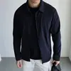 Jaqueta Masculina Simples 2026 Primavera e Outono Nova Zíper Casual Casaco Estilo de Negócios Americano Versátil Jaqueta Executiva