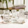 Conjunto de Três Peças de Vasos de Vidro Transparente Simples Criativos Pequenos Famosos da Internet Hidropônico Plantas Verdes Vaso de Flores Desktop Shi Hua