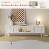 Mesa de Centro Estilo Crema Francesa Mueble de TV 2025 Nuevo Elegante Pequeño Apartamento Sala de Estar Almacenamiento en Casa Armario de Piso
