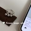 Anillo de Plata de Ley S925 Estilo Coreano Dongdaemun Artesanía Pesada Estilo Ins Racimo de Uvas Bolas para Mujer Nicho Diseño Abierto Gama Alta