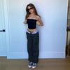 Transfronterizo 2021ins Estilo Europeo y Americano Otoño Nuevo Pantalón Recto Casual Suelto Estampado Moda Calle Color Sólido para Mujer