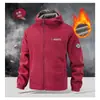 Moletom com Capuz de Lã para Uso Externo Outono e Inverno Espessado Travamento de Temperatura Corte Solto Masculino para Montanhismo, Deslocamento, Jaqueta Casual