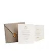 Set de invitaciones de boda con insignia repujada vintage con un toque de alta gama, encaje y diseño repujado único, tarjeta de invitación de boda nueva estilo occidental