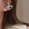 ¡Hada y deseo! Clip de Oreja de Mariposa con Diamantes Completos Accesorios de Oreja para Mujer Diseño sin Agujeros en las Orejas Clip de Oreja de Lujo Ligero