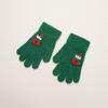 Guantes de lana rosas y rojos con logo de conejo de cinco dedos para niños, lindos, súper lindos, para niños y niñas, de cinco dedos, cálidos, finos, para manos