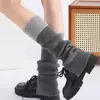 Calcetines Caídos Y2K Chica Picante JK Calcetines para Pantorrilla Mujer Otoño Invierno Tejidos de Tubo Largo Bloques de Color Botón Moldeadores de Pierna Calentadores