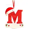 Iniciales Navideñas con Decoración de Letra de Gorro Rojo, Decoración Colgante Navideña DIY, Colgante Personalizado Regalos