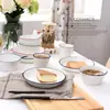 Platos con Dibujo de Línea Pintados a Mano, Platos de Cerámica Sencillos con Color Bajo Esmalte para Cena, Vajilla para Hotel y Hogar, Color Bajo Esmalte Estilo Nórdico