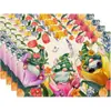 Mantel individual de lino con temática de gato floral para primavera y verano, textiles para el hogar, mesa de comedor, aislamiento térmico, mantel individual estilo occidental para hotel, base para plato
