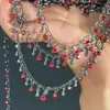 Cadena DIY Colgante de Diamante Rojo Forma de Gota Pulsera Collar Borla Antigua Bolsa de Dolor Material de Juguete