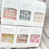 Peça de beleza para unhas unha postiça adesivo de unha postiça longa com cola adesivos de unha destacável estudante adulto esmalte
