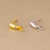 Pendientes de botón de plata de ley S925 con baño de oro de 18 quilates y perla, Accesorios para pendientes versión dorada gruesa, Colgantes para pendientes, Componentes de joyería