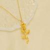 Collar de acero inoxidable chapado en oro de 18 quilates con forma de rosa, sencillo, de estilo europeo y estadounidense, de acero de titanio, ligero, de lujo, joyería explosiva al por mayor