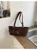 Bolso de axila de nicho de alta gama transfronterizo para mujer, nuevo estilo retro, bolso de mano de gamuza súper moderno, bolso de hombro versátil