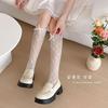 Calcetines de Encaje de Verano para Mujer, Calcetines Holgados de Malla, Calcetines a Media Pantorrilla con Lazo, Medias Dulces Lolita, Calcetines de Red Versátiles