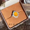 Anel de Calcedônia Amarela Natural Formato de Ovo Oval Abertura Ajustável Presente Cabochão Ágata Amarela Pedra de Jade Anel de Dedo Feminino
