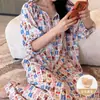 Bata de noche Laiqufeng anti-granos talla extra algodón seda, vestido morado para mujer, vestido largo casual de verano, adelgazante para mujeres de talla grande