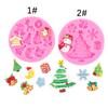 Serie de Navidad Campana Árbol de Navidad Muñeco de nieve Copo de nieve Casa de nieve Fondant Molde de silicona Regalo de Navidad Ciervo Molde para pastel