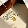 Colar Pingente Geométrico de Cristal de Gelo Banhado a Ouro 24K Que Não Desbota com o Tempo, Popular no Tiktok, Atacado de Fábrica
