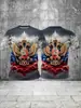 Bandera Rusa y Motivos Culturales Impresión 3D Transfronterizo Nueva Camiseta Casual de Manga Corta para Hombre Venta Directa de Fábrica