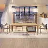 Combinação de Mesa e Cadeiras para Exterior Pátio Jardim Móveis Simples Casuais Sala de Sol Sala de Jantar Externa Cadeira Mesa de Jantar em Madeira Maciça