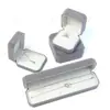 Caja octagonal de terciopelo para joyería, de alta gama, elegante, estilo de lujo ligero, adecuada para anillos, colgantes y empaque de joyería, caja de regalo con impresión personalizable