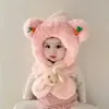 Conjunto de Gorro y Bufanda Todo en Uno para Niños y Niñas en Otoño e Invierno Bufanda Engrosada Gorro Cálido con Protección para Orejas de Bebé Lindo Gorro de Felpa