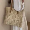 Bolsa de Playa para Vacaciones de Verano en la Costa Bolsa Grande de Paja Tejida para Mujer 2026 Nueva Versátil Casual Bolso de Hombro/Axila