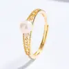 Anillo Hueco de Plata 925 para Mujer Lujo Accesible Moda Perla de Agua Dulce Anillo Abierto Nicho Gama Alta Joyería de Mano Día de San Valentín Chino