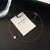Cadena para Clavícula Auténtica de Lujo Ligero Estilo Commuter Celebridad de Internet, Collar de Perla Única de Diseño Nicho Simple y Versátil, Estilo Ins