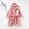 2021 Primavera e Outono Meninas Crianças Pijamas Flanela Roupão Meninos Casa Roupas Com Capuz Crianças Camisola Inverno