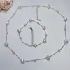 Conjunto de Duas Peças Pulseira e Colar Pérola Estrelada de Zhuji Conjunto de Joias Francês de Luxo Leve Corrente Versátil para o Colo para Mulheres
