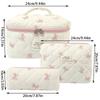 Bolsa de Cosméticos de Algodón Transfronteriza, Bolsa de Almacenamiento de Artículos de Aseo Portátil de Nicho, Bolsa de Maquillaje Floral Ins Acolchada Ultraligera Antibacteriana