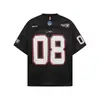 08 Camiseta de Malla Transpirable Estampada Digitalmente de Manga Corta para Hombre Ropa Deportiva de Verano Marca de Moda Europea y Americana Top Casual Deportivo con Cuello en V