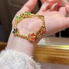 Tienda de oro con la misma pulsera de oro francés antiguo no se desvanece color esmalte azul mariposa nicho femenino joyería de cuentas de alta gama