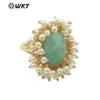 MPR071 anillo grande exagerado de perla artificial de piedra preciosa de color natural clásico se puede usar como anillo de fiesta Joyería